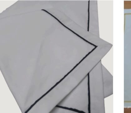 Grey tray mat with dark trim